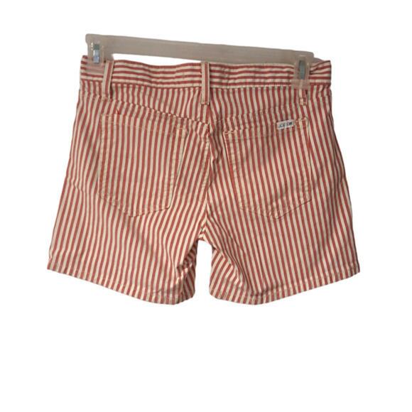 Joe's Jeans Womens Mid waist Denim Shorts Red White Striped Size 27 - Picture 2 of 4